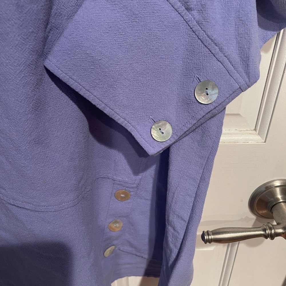 Soft Surroundings Purple Tunic with Button Accents L - Picture 2 of 5